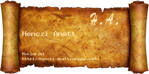 Henczi Anett névjegykártya