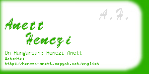 anett henczi business card